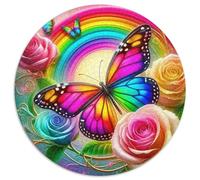 Rose Puzzle 1000 Pièces Jeu Cadeau Unique Belle Fleur Puzzle Rond DIY pour Adultes Et Enfants1000pcs (67.5x67.5cm)