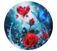 Rose Puzzle 1000 Pièces Jeu Cadeau Unique Belle Fleur Puzzle Rond DIY pour Adultes Et Enfants1000pcs (67.5x67.5cm)