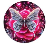 Rose Puzzle 1000 Pièces Jeu Cadeau Unique Belle Fleur Puzzle Ronds DIY Adultes Et Enfants À Partir De 12 Ans1000pcs (67.5x67.5cm)