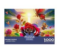 Rose Puzzle 1000 Pièces Plante des Fleurs Puzzle Adulte De Qualité Supérieure Jeu D'Intelligence 38x26cm/1000pcs