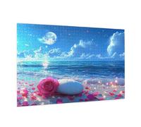 Rose Puzzle 300 Pièces Adultes Puzzle Mer Motif Design avec Emballage Cadeau pour Cadeau Femme, Hands on Game Activité Familiale Stimulante Débutants pour Decoration Murale Maison 40 x 28 cm -917Y