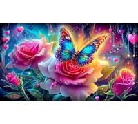 Rose Puzzle de 1000 pièces Cadeaux d'anniversaire pour Grands Enfants Jeux de Puzzles stimulants 75x50cm/1000pcs