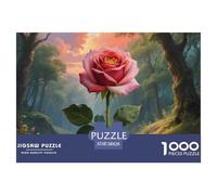 Rose Puzzle Jeux 1000 Pièces Larges Qualité Supérieure, Unicité, Niveau Difficile, Adapté Aux Hommes/Femmes, Adultes Et Personnes De Plus De 14 Ans 38x26cm/1000pcs