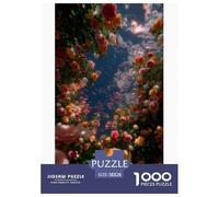 Rose Puzzles 1000 Pièces Jeu De Défi Jouet Adultes Et Enfants Fleur Sea Jeu De Puzzle Plaisir De Famille Activité Créative Cadeau Décoration Maison 38x26cm/1000pcs