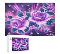 Rose Puzzles en Bois Adultes Et Adolescents 1000 Pieces Enfants Puzzle Décoration Mur Moderne Art Jouets Cadeau Intéressants （75×50cm）