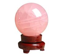 Rose Quartz Crystal Sphere Rare Protective Power Stone Ball for Decoration, Feng Shui Hand-Made,Diameter3.2(8cm) Gemstone Stone