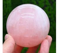 Rose Quartz Crystal Spheres Magic Ball Ornament with Wood Stand for, Scrying,Decoration,Feng Shui Stone,4.5~5cm