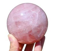 Rose Quartz Decorative Sphere, Crystal Ball Ornament,Love Stone Decor, Polished Balls,Living Room Office Feng Shui Decoration,6.5cm