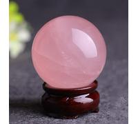 Rose Quartz Sphere Ball, Crystal Ball with Wood Stand,Large Crystals Sphere Sculpture for, Crystal, Home Decoration,150mm/5.9in