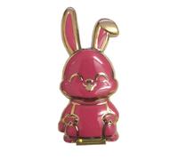 (Rose red) Strawberry Bubble Foldable Rabbit Mobile Phone Holder Desk 3D Phone Holder Foldable Phone Stand