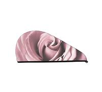 Rose Rose Close Up Serviette de Cheveux Imprimée, Bonnet de Cheveux Secs Super Absorbant pour Femmes Bonnets de Douche pour Gym Salon Bain Douche