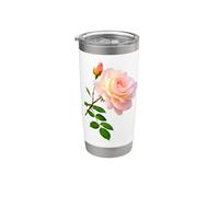 Rose rose délicate de luxe avec un bourgeon gros plan formes Mania Gobelet isotherme en acier inoxydable double paroi