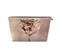 Rose Rose Fleur Or Cuivre Paillette Scintillant, Trousse de Toilette Trousse de Maquillage Sac à cosmétiques Trousse de Toilette de Voyage Portable