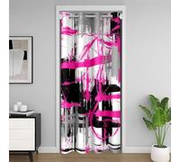 Rose Rose Gris Noir Rideau de Porte 132x203cm Art Abstrait Rideaux Interieur Salon Chambre pour Garçon Modernee Stripes Art Rideau Occultant Rideaux Géométrique Rideaux Exterieur d'entrée