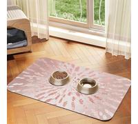 Rose Rose Or Blush Traits d'or Rayures Brillance,Tapis d'alimentation pour Animaux de Compagnie, Sets de Table en Cuir PU pour Chats et Chiens,30x45cm