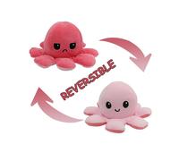 (Rose + Rose rouge) jouet en peluche pieuvre réversible Double face, poupée d'animaux en peluche de