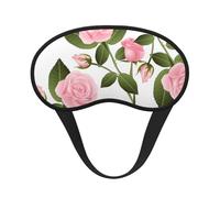 Rose rose sur blanc,Masques de sommeil occultants, cache-yeux couvrants, masques de sommeil anti-lumière