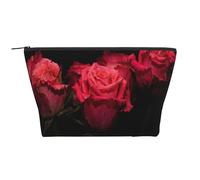 Rose Rouge et Feuilles Noires, Trousse de Toilette Trousse de Maquillage Sac à cosmétiques Trousse de Toilette de Voyage Portable