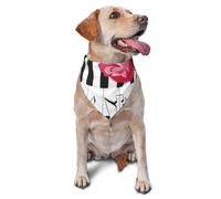 Rose Rouge sur Notes de Musique de Piano, Bandanas pour Chien, Chat, Chiot, écharpes, Mouchoir Lavable pour Animaux de Compagnie