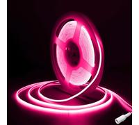Rose Ruban LED COB 5m,Fosingut DC12V 2.7mm Bande LED Chambre,480LED/m CRI90+ Flexible Lumiere LED Gaming Adhésif Rubans à LED pour TV,Cuisine,Maison Décor Intérieure,DIY(Seule Bandeau LED)