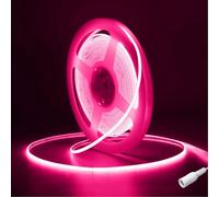 Rose Ruban LED COB 5m,Fosingut DC12V 4mm Bande LED Chambre,480LED/m CRI90+ Flexible Lumiere LED Gaming Adhésif Rubans à LED pour TV,Cuisine,Maison Décor Intérieure,DIY(Seule Bandeau LED)