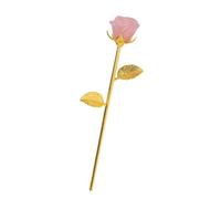 Rose sculptée à la main - Support doré rose sculpté - Belle rose - Décoration florale unique pour collectionneurs de texture de pierre