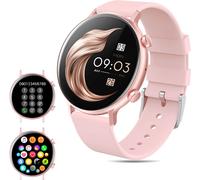 (Rose) Smartwatch Bluetooth pour adultes, tracker fitness avec moniteur de sommeil/RH, smartwatch IPS-HD plein écran, smartwatch étanche IP67