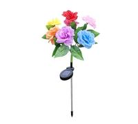 Rose Solar Pathway Lights - Durrable Cloth Materials, Waterproof Artificial Flower Decors, Ensurre Ambient Yard Lighting, Ground Stake Lamps - For Garden Porch Walkway Lawns, Decking & Patio Lighting