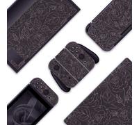 Rose Switch Skin-Pastel Kawaii Floral Pattern Vinyl Sticker Cute Romantic Cutecore Style Compatible with Nintendo Switch (Standard,Black)