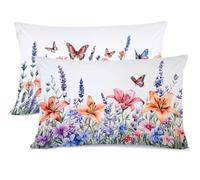 Rose Taie Oreiller 50 x 70 Fleur Taie d'oreiller 50x70 Protege Oreiller Rectangulaire Housse de Coussin Lin Taies D'oreillers Impression Housse Coussin Decoratif, pour Decoration Halloween G - 370