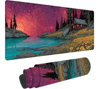 Rose Tapis de Souris Gaming 800x300x3 mm Grand Tapis de Souris XXL, Paysage Mouse Pad à Bords Cousus, Lavable, Base en Caoutchouc Antidérapante Mousepad Gaming pour Decoration Maison, Cadeau z-6646