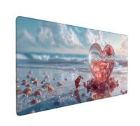 Rose Tapis de Souris Plage Tapis de Souris XXL 700 x 300 mm Mouse Pad Gaming en Caoutchouc Antidérapant et Imperméable Desk Mat pour PC, Ordinateur Portable, Maison, Gamer, Accessoires Bureau g449