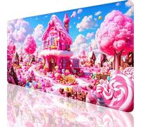 Rose Tapis de Souris XXL 1000 x 500 mm,Grand Tapis de Souris Dessin animé Design avec Bords Cousus 3mm,Mouse Pad Gaming Accessoire Bureau Desk Decoration,Imperméable Résistant à Usure Lavable,o-69