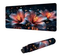 Rose Tapis de Souris XXL 1000 x 500 mm Grand Tapis de Souris Gamer Lis sous Main Bureau Bords Cousus Imperméable Antidérapant, pour PC, Ordinateur Portable Améliore la Précision et la Vitesse H-3273