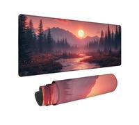 Rose Tapis de Souris XXL 1200 x 600 mm, Tapis de Souris Lune sous Main Bureau avec Bords Cousus, Imperméable Mouse Pad Base en Caoutchouc Antidérapant Surface pour Gamer, PC, Cadeau Femme -zjn2509WE