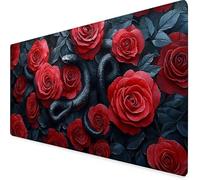 Rose Tapis de Souris XXL 60x30cm, Tapis Souris Serpent sous Main Bureau avec 3MM Bords Cousus, Imperméable Mouse Pad Base en Caoutchouc Antidérapant Surface pour Gamer, PC, Cadeau -yym25092V
