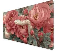 Rose Tapis de Souris XXL 60x30cm, Tapis Souris Serpent sous Main Bureau avec 3MM Bords Cousus, Imperméable Mouse Pad Base en Caoutchouc Antidérapant Surface pour Gamer, PC, Cadeau -yym250901