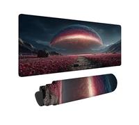 Rose Tapis de Souris XXL 800 x 400 mm, Tapis Souris RêVe sous Main Bureau avec 3MM Bords Cousus, Imperméable Mouse Pad Base en Caoutchouc Antidérapant Surface pour Gamer, PC, Cadeau -hjw2601FB