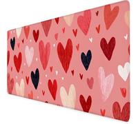 Rose Tapis de Souris XXL 900 x 400mm Grand Tapis de Souris Amour Mouse Pad avec Bords Surpiqués et Antidérapant, Accessoires Bureau, pour PC, Ordinateur Portable, Bureau, Études, Cadeaux 4-p6153