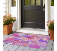 Rose Tapis Doux et Moelleux, Thème de l'amour cœurs Romance Tapis Design à Poil Ras Doux pour Salle à Manger Chambre Adulte et Ado 60 x 90 cm