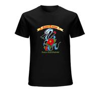 Rose Tattoo Rock N Roll Outlaws Funny Tee Shirts for Men Black M