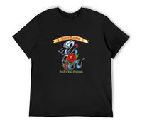 Rose Tattoo Rock N Roll Outlaws Funny Tee Shirts for Men Black S