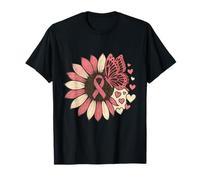 Rose Tournesol Papillon Sensibilisation au Cancer du Sein T-Shirt