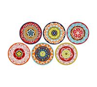 Rose & Tulipani Ensemble de 6 Assiettes à Salade Couleurs Mixtes Style méditerranéen Nador Lot de 6