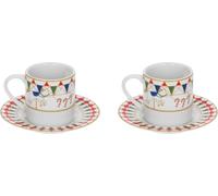 Rose&Tulipani lot de 2 tasses à café avec support 100 ml R146200015