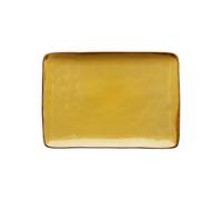 Rose & Tulipani - Plateau rectangulaire Ocre, Lot de 2 pièces, décoration Maison, Cuisine, Ligne de Concert de Couleurs - Idée Cadeau - Stoneware - Ø 27 ; 19 cm