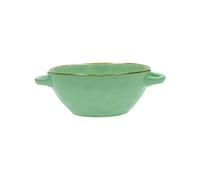 Rose & Tulipes - Bol à soupe avec poignées vertes d'eau, lot de 4 pièces - Décoration maison, cuisine - Ligne Concert de couleurs - Bols de cuisine - Stoneware - 600 CC