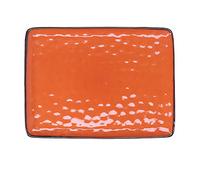 ROSE & TULIPANI MILANO Roses & Tulipes - Plateau Rectangulaire Orange Concert - Servir et Cuisiner - Stoneware - 26,5 x 36 cm