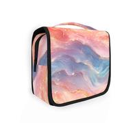 Rose Turquoise Rouge Vague Art Abstrait Sac de Styloiletry Sac Voyage avec Crochet de Suspension Multifonctionnel Sac de Rasage pour Hommes Voyage