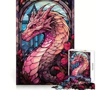 Rose Valtaria Pink Dragon Puzzle 1000 Pièces pour Adolescents Jeu de Logique Solide Temps en Famille Bords Transparents Surprise Chaleureuse (38x52cm)